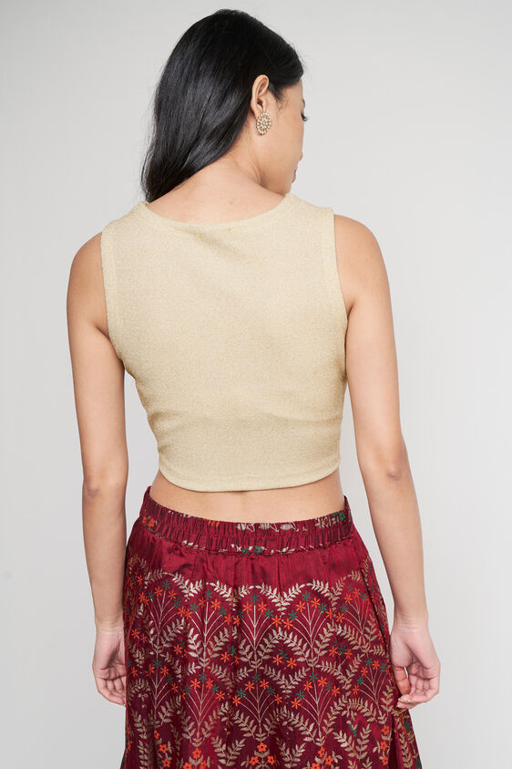 Jacquard Straight Top, Beige, image 4
